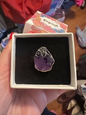 Vertical Raw Amethyst Ring | Ringcrush | Size 7